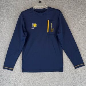 Indiana Pacers NBA Navy Blue & yellow crew neck long sleeve sweater men’s small
